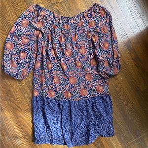 Printed Drop Waist Dress